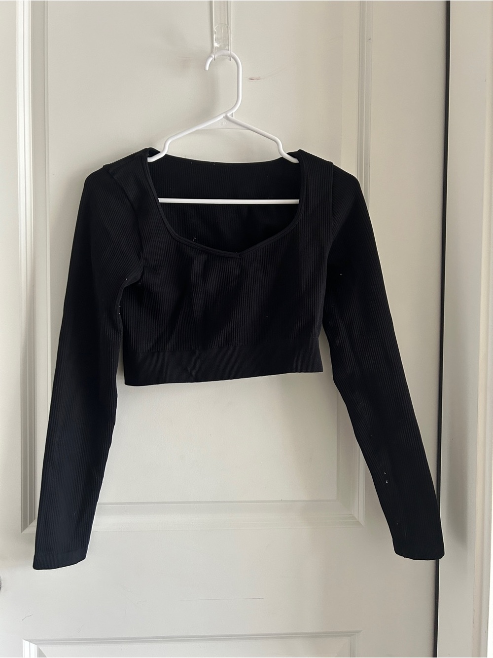 Black Ribbed Long-Sleeve workout set